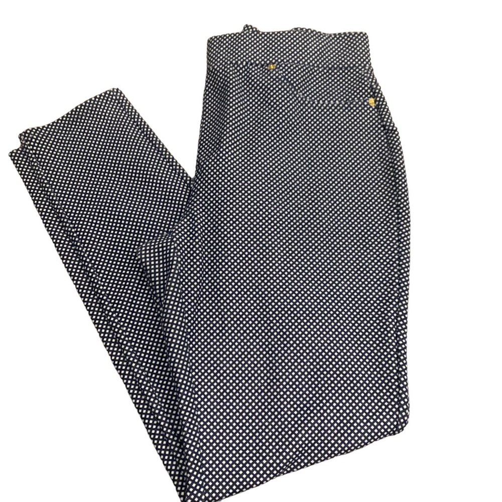 MICHAEL Michael Kors Blue Gingham
Ankle Pants Navy & White Stretch Size L !!